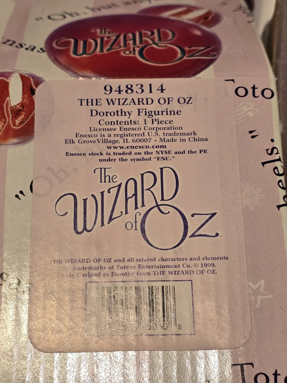 Enesco Wizard of Oz Set of 6 Dorothy, Scarecrow, Tin Man, Lion, Glinda, & Witch